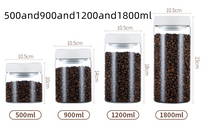 将图片加载到图库查看器，Vacuum Pumping Coffee Nut Glass Storage Jar
