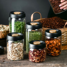 将图片加载到图库查看器，Vacuum Pumping Coffee Nut Glass Storage Jar
