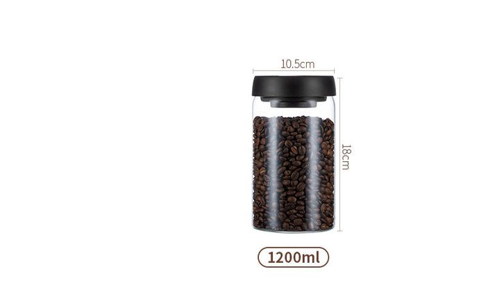 Vacuum Pumping Coffee Nut Glass Storage Jar