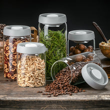 将图片加载到图库查看器，Vacuum Pumping Coffee Nut Glass Storage Jar
